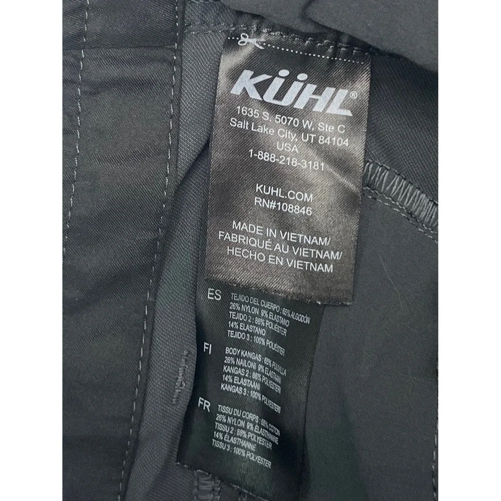 Kuhl Resistor 30x32 Chino Pants Mens Dark Storm Gray Stretch Tapered Hiking